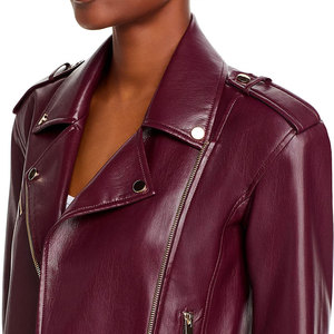 Chaqueta de Cuero Premium para Mujer, Elegante, Corte Entallado, Abrigo de Moda, Prenda Exterior de Cuero Genuino Suave para la Colección Otoño Invierno - Product Image 5