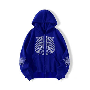 Sweat-shirts pour hommes avec capuche bleue et strass, nouvelle collection hiver, haute qualité, 100% coton, vert, prix de gros, usine - Product Image 1