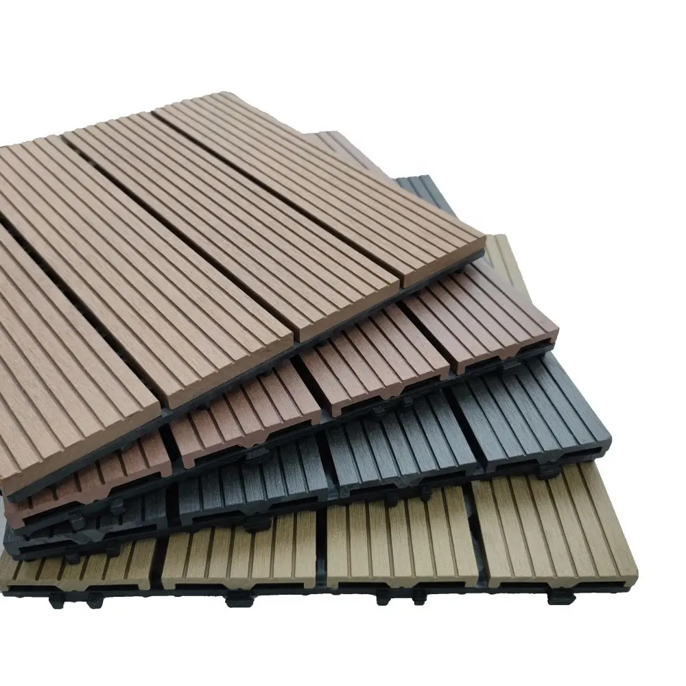 Eco-Friendly DIY Garden Outdoor Wood Decking China Factory Interlocking Floor Deck Tiles