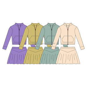 STITCHMODE Fabrica Conjuntos de Falda Plisada de Dos Piezas de Color Sólido con Logotipo Personalizado de Alta Calidad, Top con Cremallera y Falda, Traje Deportivo para Correr - Product Image 2