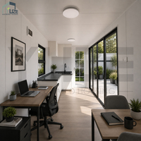 Contenedor de 20 pies para oficina, estudio, casa de campo, cabina de oficina en casa, cápsula de trabajo personalizada para jardín trasero