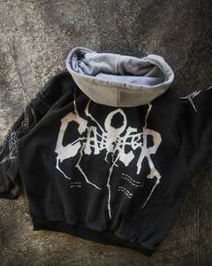 เสื้อสวมหัวพิมพ์ลายซิลค์สกรีนลายเสื้อมีฮู้ดโอเวอร์ไซส์สำหรับผู้ชายผ้าคอตตอนขน450GSM 100% ปรับแต่งได้ - Product Image 2