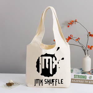Sac fourre-tout décontracté en forme de U, imprimé sur mesure, en toile de coton, sac de shopping écologique réutilisable pour les courses - Product Image 2