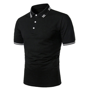 Chemises polo pour hommes en coton de qualité supérieure, logo brodé personnalisé, polos décontractés de marque, hauts de sport pour hommes - Product Image 2