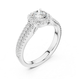 Bague solitaire en or blanc 14 carats avec diamant de laboratoire rond pour le bureau |   Nouveau diamant cultivé - Product Image 6