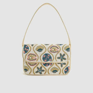 Sac fourre-tout promotionnel de luxe indien traditionnel fait main en perles de verre avec poignée baguette, artisanat durable de qualité supérieure - Product Image 4