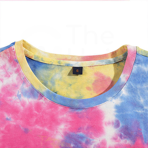 Camiseta de Manga Corta con Cuello Redondo y Estampado Tie-Dye para Hombre, Talla Grande, Informal, de Algodón Jersey, Transpirable, Corte Regular - Product Image 4