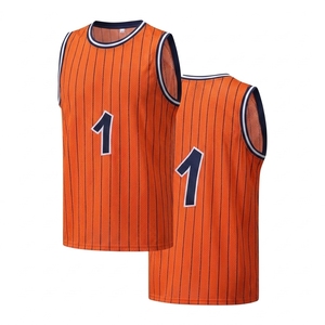 Camiseta de baloncesto Orlando para hombre, sin mangas, de malla a rayas, número 1 Grady, transpirable, ajuste regular, para todas las estaciones - Product Image 6