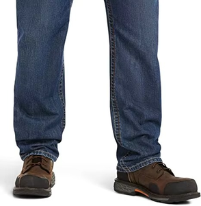 Jean déchiré pour homme grande taille, coupe droite, taille mi-haute, délavé, écologique, séchage rapide, léger, 100 % coton - Product Image 6