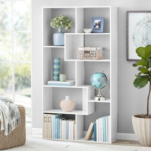 Libreria Moderna a 8 Cubi Bianca Autoportante per Soggiorno - Product Image 1