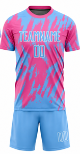 Ensemble de maillots de football personnalisés, uniforme de football par sublimation, 100% polyester, séchage rapide, manches courtes, nom et numéro d'équipe personnalisés, OEM ODM - Product Image 2