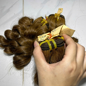 Cheveux humains vietnamiens bruts de haute qualité, super double trame, bouclés et rebondissants, couleur gingembre - Product Image 4