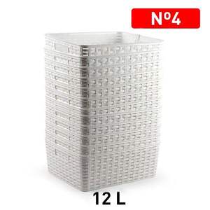 Cesta de Ratán Blanca No. 4 Cestas de Almacenamiento de Plástico de 12L, 36 x 28 cm - Product Image 3
