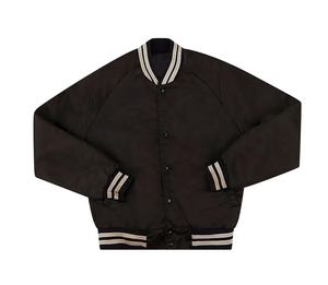 Chaqueta universitaria de satén personalizada de alta calidad para hombre, transpirable, bordada, estilo béisbol. - Product Image 1