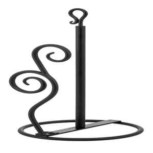 Portaobjetos de Comedor de Metal Negro Mate Estilo Industrial Rústico con Dispensador de Rollo de Papel de Cocina - Product Image 1