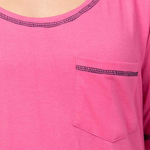 Ensemble d'été pour femme : Haut à manches courtes et short, deux pièces en polyester/coton, coupe régulière, couleur unie, décontracté - Product Image 4