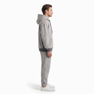 Sweat à capuche épais 400 GSM en molleton 85% coton, coupe oversize et carrée, épaules tombantes, streetwear homme, vierge, personnalisable OEM - Product Image 3