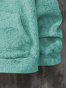 Sudadera con Capucha Extra Grande de Felpa Sherpa Verde Menta para Hombre, Sudadera con Capucha Informal de Invierno - Product Image 5