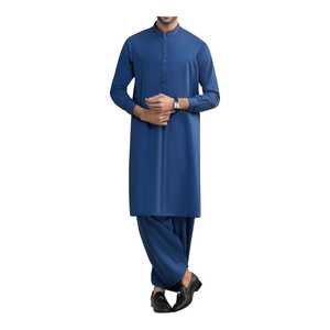 Conjunto de Salwar Kameez Bordado para Hombre Talla Grande, para Bodas y Fiestas, Diseño Étnico Moderno, Material de Seda y Rayón - Product Image 1
