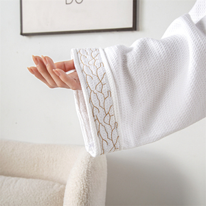 Premium 100% Cotton Kimono Bathrobe Luxury Hotel Spa Terry Cloth <b>Robe</b> Soft Absorbent Unisex House <b>Coat</b> 300g Eco-Friendly - Product Image 3