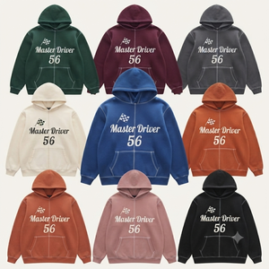 เสื้อฮู้ดซิปพิมพ์ลายการ์ตูนรถแข่งวินเทจ รุ่นมาสเตอร์ไดรเวอร์ 56 ผ้าคอตตอนหนานุ่ม สไตล์สตรีทแวร์ ทรงโอเวอร์ไซส์ เป็นมิตรต่อสิ่งแวดล้อม - Product Image 5