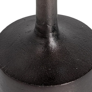 Designer Cast Aluminum Bar <b>Table</b> Marble Top Sunburst Inlay Sleek Pedestal Base Heavy Duty Stability Compact Luxury Accent Piece - Product Image 2