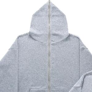 Sweat-shirt à capuche zippé pour homme personnalisé, streetwear premium en coton, fabricant OEM ODM, fournisseur de vêtements en marque privée, vente en gros - Product Image 6
