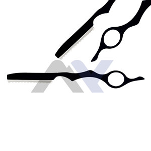 Ciseaux de coiffure professionnels de qualité salon en acier inoxydable pour effiler et texturiser les cheveux, couleur noir élégant - Product Image 1
