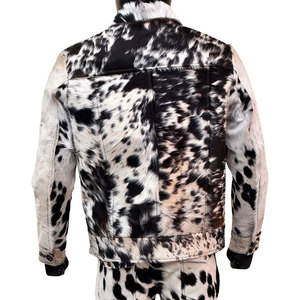 Veste d'hiver pour homme en cuir de vachette de qualité supérieure, col mandarin, doublure en coton, manches longues, coupe-vent, durable, style moderne, nouvelle collection. - Product Image 2