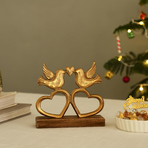 Statue d'oiseau en forme de cœur faite à la main, sculpture décorative d'oiseau amoureux avec motif de cœur pour la décoration de table, salon, chambre, bureau - Product Image 2