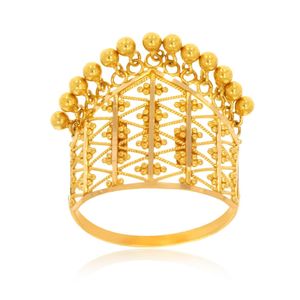 Luxury Ethiopian Traditional <b>Crown</b> Design Gold <b>Ring</b> for Women 18K Gold Plated Handmade Adjustable Statement <b>Ring</b> - Product Image 1