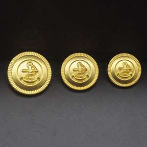 Boutons de blazer ronds polis en alliage de zinc sans nickel, écologiques, pour accessoires vestimentaires - Product Image 3