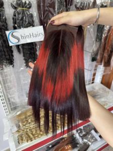 Faisceaux alignés sur les cuticules Cheveux vietnamiens Vrigin Extension de cheveux humains Trame de génie Os brut vietnamien Cheveux droits doublement étirés - Product Image 4