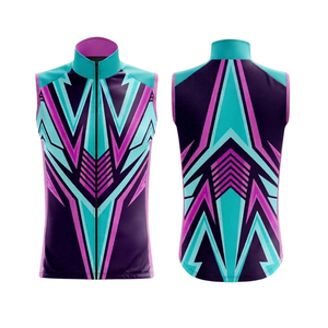 Gilet de cyclisme personnalisé par sublimation pour jeunes et adultes, maillot de vélo sans manches coupe-vent, séchage rapide, vêtements de cyclisme pour club et équipe - Product Image 1