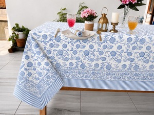 Durable Eco Friendly Soft Cotton Linen <b>Tablecloth</b> for Dining Table Wrinkle Resistant Fabric for Everyday and Festive Use - Product Image 3