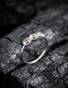 925 Sterling Silver 3 Stone <b>Ring</b> Setting 4mm Round Serrated Bezel Cup Mounting Triple Stone <b>Ring</b> <b>Blank</b> DIY Jewelry Semi Mount - Product Image 6