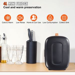 Mini réfrigérateur portable AC/DC de 4 litres pour 6 canettes, silencieux, petit réfrigérateur pour boissons, soins de la peau, cosmétiques, beauté - Product Image 6