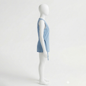 Chaleco vaquero informal con bordado para mujer, chaqueta sin mangas de algodón azul, nuevo estilo moderno para chicas - Product Image 3