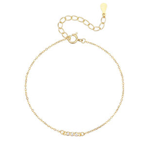 AMBER JEWELS T-3564 Bracelet Tennis Minimaliste Plaqué Or 18K avec Pierres de Zircon Serties Griffe Certifié IGI Unisexe Quotidien - Product Image 1