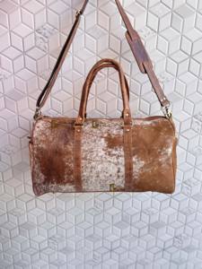 Nouvelle arrivée de sacs à bagages en cuir de vachette véritable multi-usages faits à la main sac de voyage unisexe cheveux sur la peau grande taille sacs multi-usages - Product Image 4