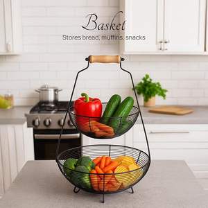 Panier de rangement contemporain en métal noir, organisateur de placard élégant - Product Image 3