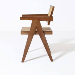 Chaise de salle à manger Vandana Zentrix Hexa en bois et rotin avec un design ergonomique moderne et un confort premium - Product Image 5