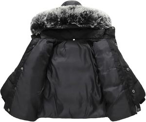 Custom Packable <b>Men's</b> Black <b>Hooded</b> 100% Down Puffer Jacket with <b>Fur</b> Trim Windproof Winter <b>Coat</b> 200g-250g Zipper Casual - Product Image 3