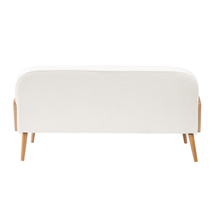 Canapé moderne une place en teck massif de haute qualité avec rembourrage en mousse et rotin tressé pour appartement et villa - Product Image 5