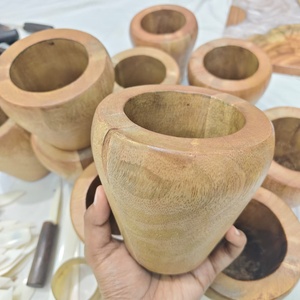 Ensemble mortier et pilon de luxe en bois, presse-ail et broyeur en bois, grand format, au meilleur prix - Product Image 2