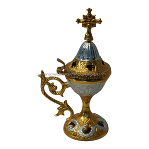 Quemador de Incienso de Latón Hecho a Mano, Incensario Religioso Decorativo para Iglesia, Templo, Sala de Oración, Meditación y Uso en el Altar del Hogar - Product Image 4