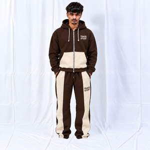 Ensemble de survêtement unisexe personnalisé respirant pour l'automne, coupe oversize, avec sweat à capuche zippé et pantalon de jogging large, style streetwear, assorti pour couple - Product Image 4