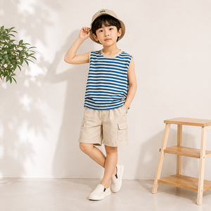 Premium Quality Boys Woven Trousers Polyester Cotton Short Pants Breathable Everyday Wear - Product Image 1