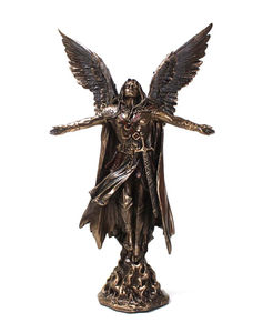 Statue en polyrésine de Saint Michel, figurine en bronze de Saint Michel sur socle, sculpture de Miguel Arcángel pour articles religieux catholiques - Product Image 2