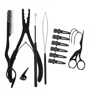 Kit d'outils professionnels pour extensions de cheveux, accessoires en acier inoxydable de qualité chirurgicale pour coiffeurs, extensions de cheveux, logo personnalisé - Product Image 3